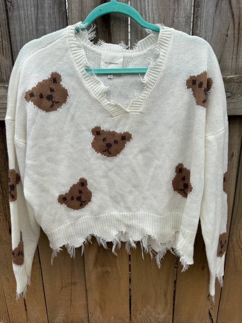 No Comment teddy bear sweater